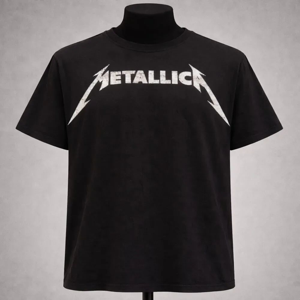 Metallica Men’s Black White Graphic Tee Shirt T-Shirt 2XL XXL